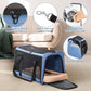 PETSFIT Soft-Sided Cat Carriers & Car Seats with Patent Safe Buckles, Clip-On Harness，18"x11"x11" Airline Approved Pet Carrier - 9 lbs Capacity (Blue)