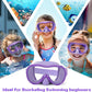 Kids Swim Goggles with Nose Cover, Anti-Leak Swim Mask with Elastic Fabric Strap, UV Protection Swimming Goggles for Kids