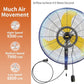 HiCFM 30 inch Misting Outdoor Oscillation Weatherproof Wall Mounted Fan with IP44 Enclosure Motor, GFCI Plug, 9300 CFM 3-Speeds High Velocity Powerful Wall Fan, UL Outdoor Approved