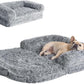 EHEYCIGA Foldable Dog Bed, Faux Fur Fluffy Dog Couch Bed, Orthopedic Calming Memory Foam Pet Bed for Small Dogs, Washable Soft Warm Pet Sofa Bed with Non-Slip Bottom, Grey, 40"x30"x6"