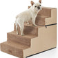 Dog Stairs for Small Dogs, 5 Tier Removable Wider Pet Stairs for Couch and Bed, 23.6" H Non-Slip Dog Steps for Puppies and Old Cats with Support Board, 29.5x19.7x23.6 inch, Light Brown
