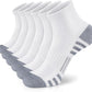 Airacker Athletic Quarter Socks with Cushion Running Ankle Socks for Men Women 6 Pairs
