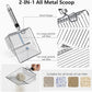 Stainless Steel Litter Box, Extra Large Litter Boxes for Big Cats, XL Metal Cat Litter Box with Lid, Anti-Urine Leakage, Non-Sticky, Include Cat Mat and Litter Scoop