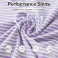 Golf Shirts for Men - Moisture Wicking Short Sleeve Performance Sport Casual Striped Collared Mens Polo Shirt