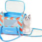 BurgeonNest Cat Carrier, Dog Cat Carriers for Large Medium Cats Under 20 lbs, Soft Sided Pet Carrier, Collapsible Travel Carry Puppy Kitten Cat Carrier with Big Side Bag (Medium, Blue-Orange)