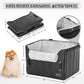PETSFIT Small Dog Car Seat, Waterproof PU Leather Dog Carseat with Patent Safe Buckles, Clip-On Leash, Car Seat for Dogs, Cats Up to 25 lbs (Glossy Black)