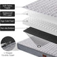 OhGeni Orthopedic Waterproof & Machine Washable Dog Bed for Large Pets, Suitable for Crates, 25D Egg Crate Foam, Non-Slip Bottom & Removable Cover, Houndstooth Fabric, 41 Inches(Gray)