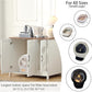 Cat Litter Robot Enclosure, Automatic Litter Box Enclosure for Litter Robot 3/4,Cat-Exclusive entrace for Dog Proof and Fun,Power Outlet for cat Litter Cabinet,Litter Collector,Antique White