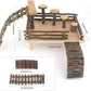 HOSUKKO Hamster Climbing Toys Wooden Hamster Playing Activity Set, Hamster Activity Playground Climb Platform Apple Wood Chewing Toys for Hamster Small Pets (D-Playground with Large Bridge)
