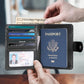Polare Luxury RFID Blocking Leather Passport Holder Travel Wallet For Men and Women (Black(Snap Version))