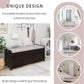 Shoe Storage Bench with 3 Shutter-Shaped Doors, Pine Wood Shoe Bench with Removable Cushion and Hidden Storage Space for Living Room, Entryway 43.5" L x 16" W x 18" H Espresso