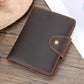 Real Leather Wallet Functional RFID Bifold Passport Holder Travel (Dark Brown)