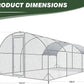 4ever2buy Large Metal Chicken Coop with Run Walk-in Poultry Cage Chicken Runs House Pen Cage Dome Roofed Chicken Coops with Anti-Ultraviolet Cover for Outdoor Backyard Farm Use 9.5'W x 19.3'L x 6.3'H