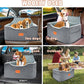 Memory Foam Booster Dog Car Seat for Medium Dogs Under 45 LBS, Elevated Pet Car Seat with Detachable Washable Cover, Anti-Slip Sturdy Dog Booster Seat with Seat Belt for Back Seat Travel