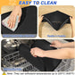 Silicone Pet Feeding Mat with Raised Edge for Food and Water, Dog Bowl Mats, Cat Bowls Placemat with High Lip for Floor Waterproof, Rubber Tray for Cats and Dogs 24 x 16 x0.8 Black