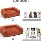 FUKUMARU Cute Dog Bed, Fluffy Dogs Couch with TPU Layer Keeping Lining Dry, Pet Sofa Medium Size Dog Easy to Care, Warm Cat Bed with Removable Zipper Cover, 36inch, Large, Orange
