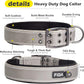 Fida Heavy Duty Dog Collar 1.5” Width, Ultra Soft Neoprene Padded, Adjustable Reflective Nylon Pet Collar with Two Metal Pin Belt Buckle for Large/X-Large Breeds (XL, Grey)