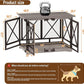 COZPAW Large Dog Crate Furniture - 48 inch Heavy Duty Dog Kennel Indoor for XLarge Breed with Double Doors, Wooden Dog Cage XL Modern Decorative End Table Pet House (Gray)