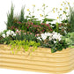 Vego garden Aluzinc Raised Garden Bed Kits, 17" Tall 6 in 1 Modular Metal Raised Planter Bed for Vegetables Flowers Patio Ground Planter Box, Sunlit Oak