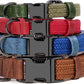 PET ARTIST Soft Cotton Dog Collar for Large Dogs in Tranquil Blue, Simple Dog Collar with Quick Release Metal Buckle & D Ring, L Size (15-23")