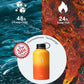BUZIO 64oz Water Bottle, (Cold for 48 Hrs) Triple Wall Insulated Stainless Steel Leakproof Half gallon Jug/Flask with Straw Lid and Carry Bag for Sports Hiking, Camping, Yellow Orange