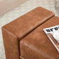 55" End of Bed Storage Bench Ottoman for Bedroom, Faux Leather Upholstered Entryway Bench Long Window Seating for Corner/Living Room/Recption Room/Office/Shop, Brown