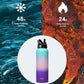 BUZIO 40oz Insulated Water Bottle, Stainless Steel Double Wall Water Flask (Cold for 48 Hrs) Leak Proof Sports Bottles Jug with Straw Lid and Flex Cap Metal Canteen for Gym Travel Camping, Hydrangea