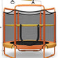 GYMAX 5FT Trampoline for Kids, ASTM Approved with Safety Net & Kitten Trapeze Rings, Indoor/Outdoor