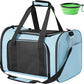 Roaringkitty Travel in Style: Portable Pet Carrier for Small Pets up to 15 Lbs- Airline Approved, Collapsible & Comfortable cat/Puppy Soft Sided Bag (Blue)