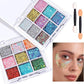FANDAMEI Face Glitter, 2 PCS Face Glitter Gel 18 Grids, Body Hair Glitter for Kids Women for Makeup, Halloween Rave Concert Face Paint Glitter