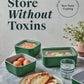 Caraway 2pc Glass Food Storage Set - 4.4 Cup Food Containers (2) - Ceramic Coated - Non Toxic, Non Stick Lunch with Lids - Dishwasher, Oven, & Microwave Safe - Mist