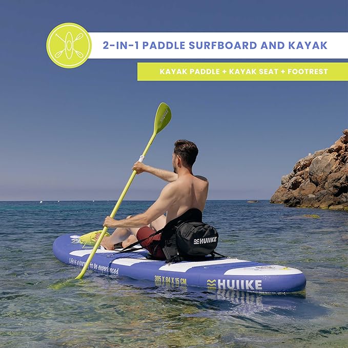 Inflatable Paddle Board for Adults with Accessories Included, Oar, Fins, Pump. Stand Up Paddleboard Great Stability and Resistance. 10’ x 33" x 5.9", Maximum Load 286 lb