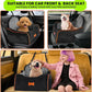 Dog Car Seat for Small Dogs Under 30lbs, Detachable Washable Pet Booster Seat with Safety Belt & Storage Pockets, Travel Car Bed, Black/Grey