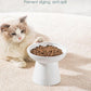 vancasso Ceramic Elevated Cat Bowls 2-Pack - 6.2" Extra Wide Raised Cat Food & Water Dishes, 5.1" Optimal Height Anti-Whisker Fatigue Shallow Bowls for Cats/Kittens/Dogs, Lead & Cadmium Free (White)