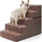 Dog Stairs for Small Dogs, 5 Tier Removable Wider Pet Stairs for Couch and Bed, 23.6" H Non-Slip Dog Steps for Puppies and Old Cats with Support Board, 29.5x19.7x23.6 inch, Brown