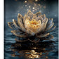 Zen Lotus Canvas Wall Art Mystical Lotus Bloom in Water Aesthetic Pictures Wall Decor Modern Meditation Spiritual Painting Print Framed Artwork Decorations Gifts for Yoga Spa Room Bathroom 16"x24"