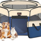 Aivituvin Dog Playpen, Foldable Pet Play Pens with Carrying Bag for Cat, Puppies, Rabbits, Portable Dog Tent Crates Cage for Travel Camping Indoor Outdoor, Removable Shade Cover, Blue M