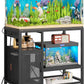 40-50 Gallon Fish Tank Stand, Aquarium Stand with Power Outlet and Storage Cabinet, Heavy Duty Tank Stand Suitable for Turtle Tank, Reptile Terrarium, for Home Office, Black FTBK50E01