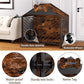 Furniture-Style Dog Crate with Gable Roof Design, Double Locking Doors Indoor Kennel for Small & Medium Dogs, Chew-Proof Escape-Proof Dog Cage, Rustic Brown