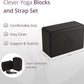 Clever Yoga Blocks & Strap - Lighweight Foam Yoga Blocks 2 Pack with 8ft Cotton Yoga Strap Set Kit for Beginners & Pros, Accessories & Equipment for Women & Men - Gray