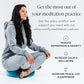 Mindful & Modern Velvet Meditation Cushion | Luxe Zafu Yoga Floor Pillow Seat | Posture Support | Buckwheat Hull Filled | Large Round Cushion with Removable Washable Cover + Carry Handle | Color Teal
