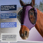 Horse Fly Mask with Ears, UV Protection for Horses, Elasticity with Big Mesh Eye Covers, Snug Fitting Comfortable Breathable Lightweight for Horses Deep Purple Cob
