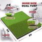 SAPLIZE Foldable Heavy-Duty Golf Hitting Mat, Practice Mat with 10mm EVA Rubber Backing, Larger Size for Indoor/Outdoor Swing and Chipping Practice, Anti-Deformation