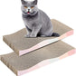 Cat Scratching Board cat Scratcher Cat Scratch Pad Cardboard cat scratchers for Indoor Cats Reversible Large Wide Corrugated with Catnip(2pcs)