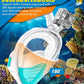 QingSong Full Face Snorkel Mask for Adults, Snorkeling Gear with Camera Mount, 180 Degree Panoramic View Snorkel Set Anti-Fog Anti-Leak