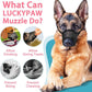 LUCKYPAW Dog Muzzle, Mesh Muzzle for Large Medium Small Dogs, Soft Mouth Guard for Biting Chewing, Breathable Mouth Guard with Adjustable Strap for Training(Black, L(Snout:9.75"-11"))