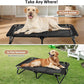 Elevated Dog Bed, Foldable Pet Bed with No Assembly, Cooling Raised Bed with Breathable Mesh, No-Slip Feet Durable Dog Cots Beds for Indoor & Outdoor Use, Black (L:43"x23"x7")