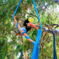 DASKING Aerial Silks Starter Kit - Durable 11Yards of Aerial Yoga Hammock with Hardware, Aerial Swing for Acrobatic Flying Yoga & All Levels (Aerial Rigging Point Up to 14ft)