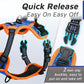 Eagloo Small Dog Harness No Pull, Service Vest with Reflective Strips and Control Handle, Adjustable and Comfortable for Walking, No Choke Pet Harness with 2 Metal Rings, Blue & Orange, XS