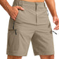 Pudolla Men's Hiking Cargo Shorts 9" Lightweight Outdoor Work Shorts for Men Travel Golf Camping Casual with 5 Zipper Pockets